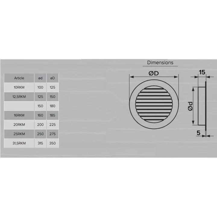Rundes Lüftungsgitter D100 aus Aluminiumlegierung - Akvavent
