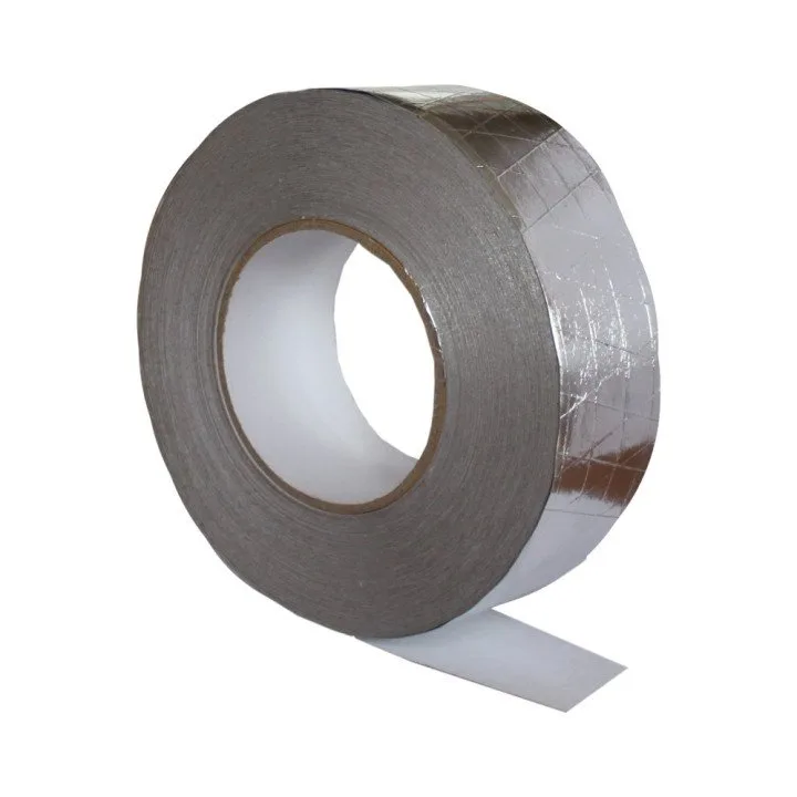 LMS, Aluminiumklebeband mit Glasfasergewebe 50 mm x 50 m, 150 Mikron.