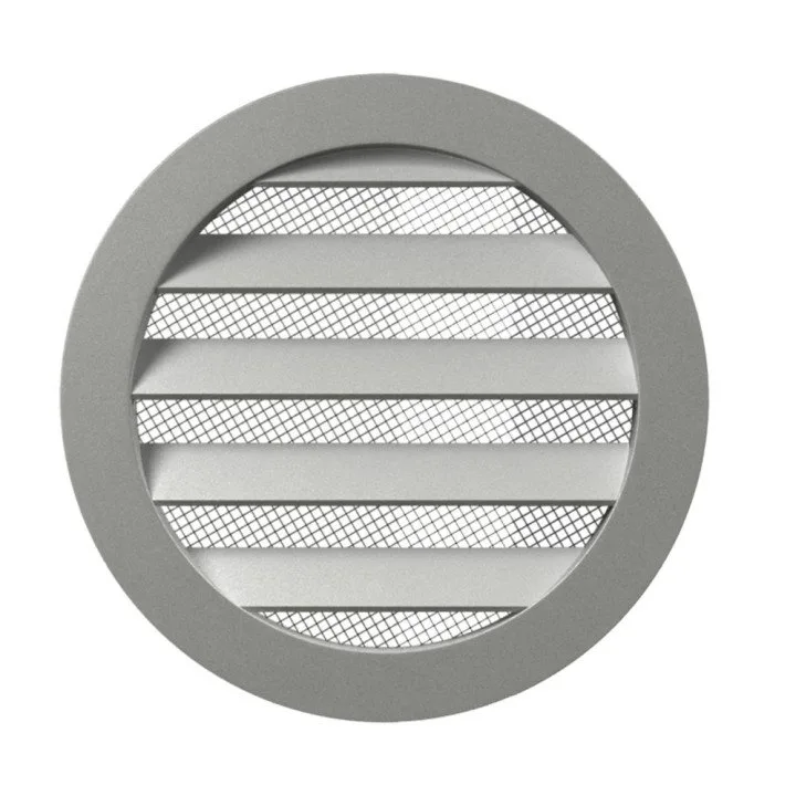 25RKM, Rundes Außenlüftungsgitter mit Sieb D275 und Flansch D250, Aluminium