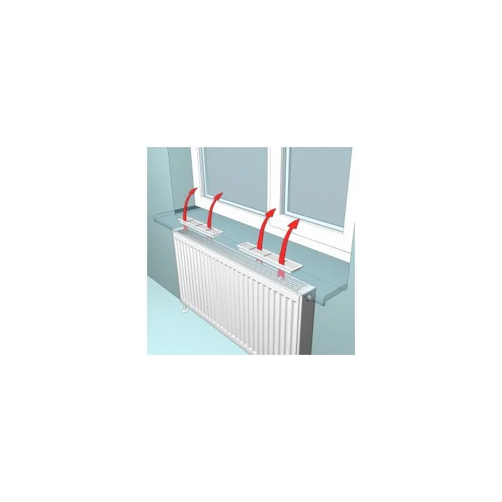 Abnehmbare Lüftungsgitter 450x131 im 2er-Set aus Polypropylen
