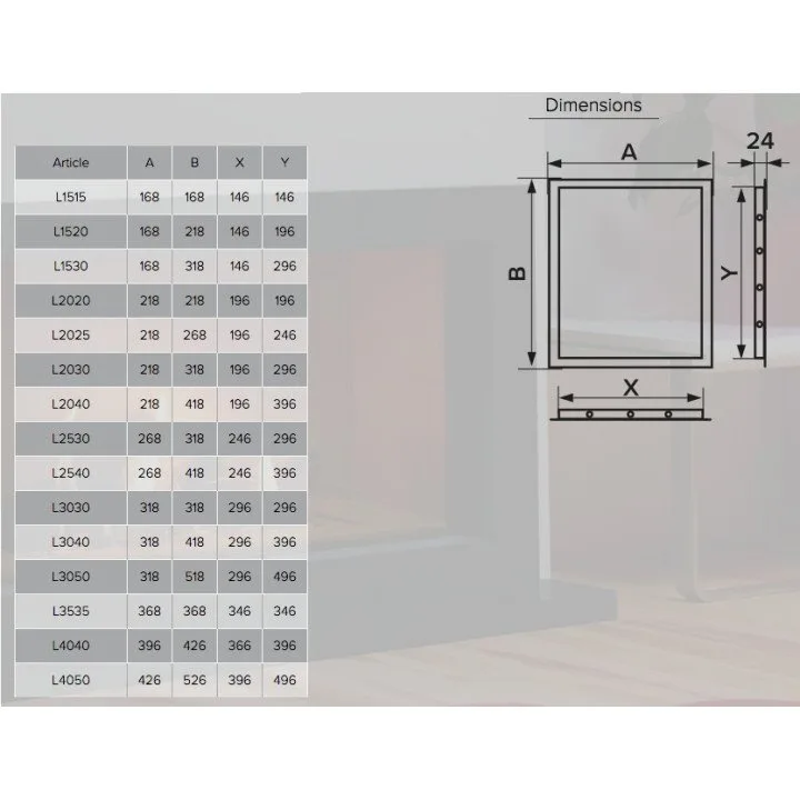 Revisionsklappe L2020 weiße Farbe 218x218 mit Flansch - Akvavent