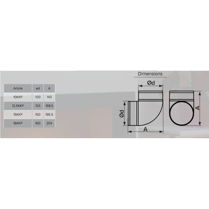 Rohrbogen KOLENO 10KKP 90 D100 für Rohrsysteme