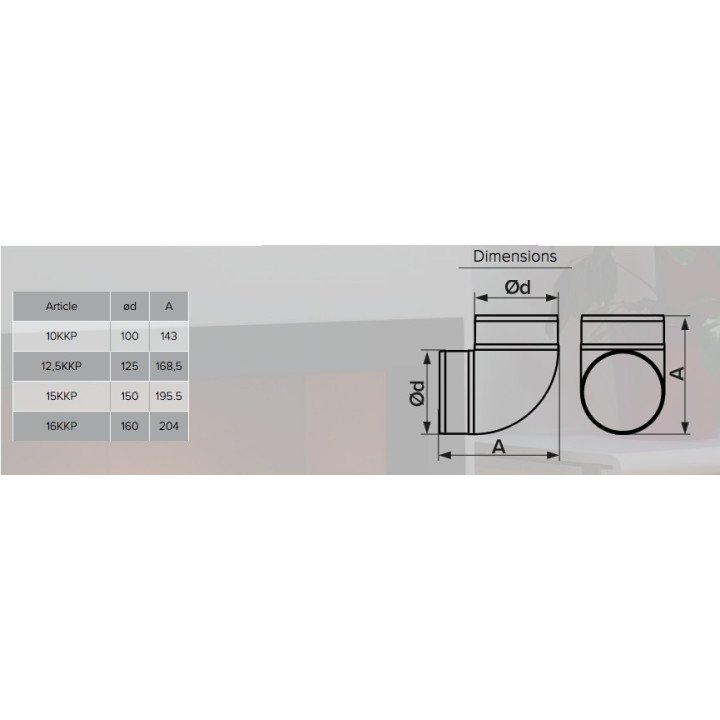 Rundes 90°-Bogenstück D125 für Rohrsysteme, Bild 4 von 4