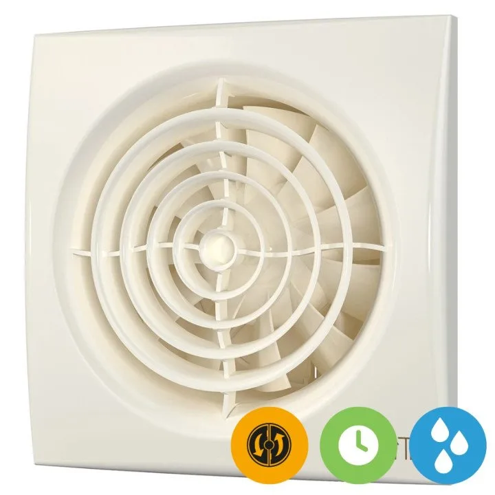 AURA 4C MRH Ivory, Axial-Abluftventilator mit Steuerung Fusion Logic 1.1 und Rückschlagventil BB D100, Ivory