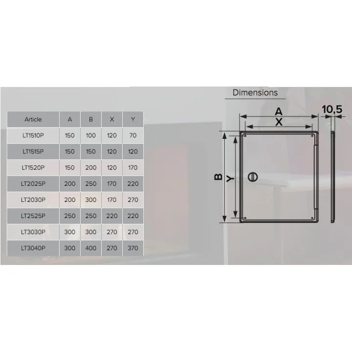 Revisionsklappe 300x300 mit Griff LT3030P zum günstigen Preis - Akvavent