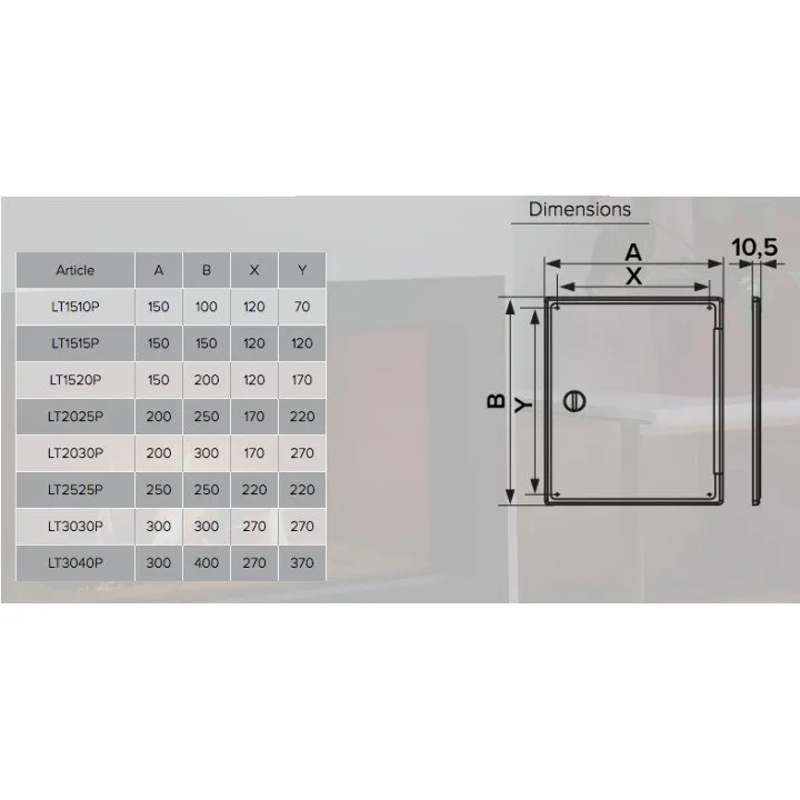 Revisionsklappe LT3040P mit Griff 300x400 weiß Preis - Akvavent