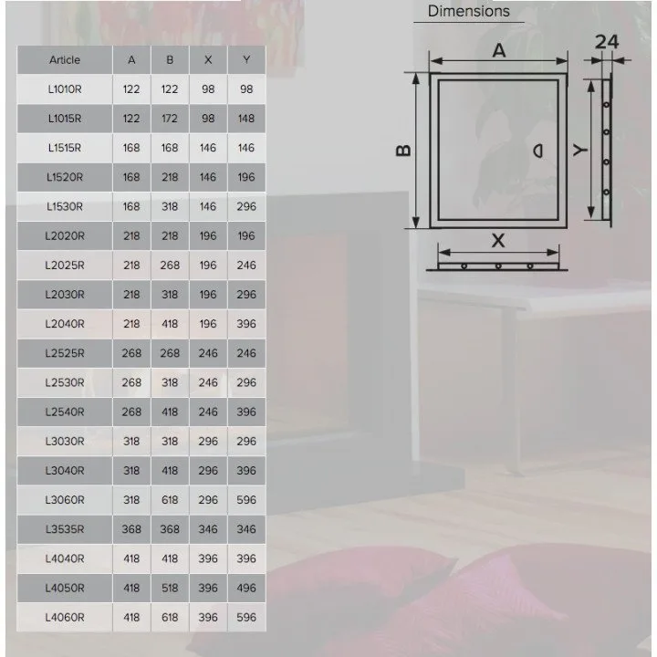 Revisionsklappen 150x300 L1530R 168x318 zum günstigen Preis - Akvavent