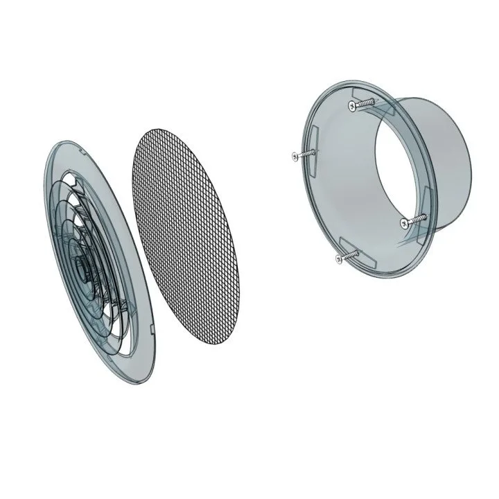 15DK, Zuluft- und Abluftdiffusor mit Absperrklappe und Flansch D150