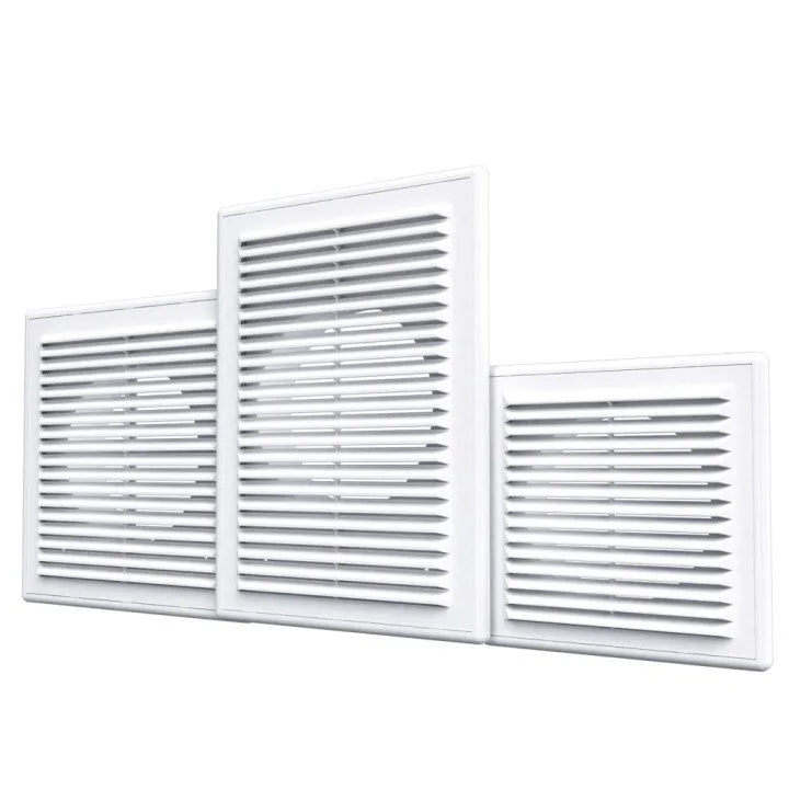 Rechteckiges Lüftungsgitter 183x253 mit Flansch D125 - Akvavent