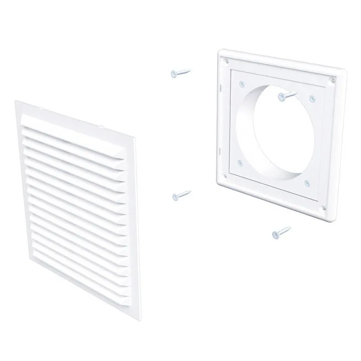 Rechteckiges Lüftungsgitter 183x253 mit Flansch D125 - Akvavent