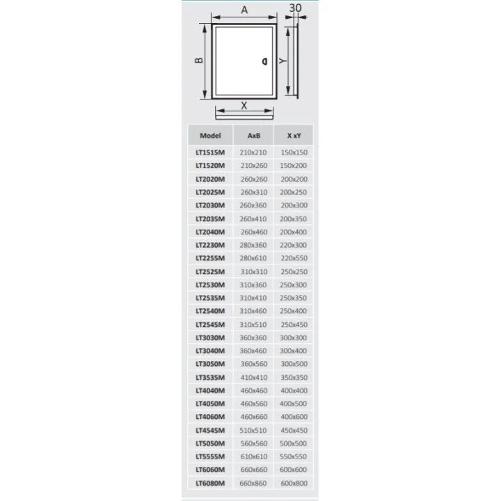Revisionsklappen 260x360 200x300 LT2030M zum günstigen Preis - Akvavent