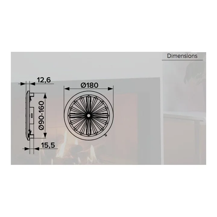 10RKU Lüftungsgitter Ø90–160 mm