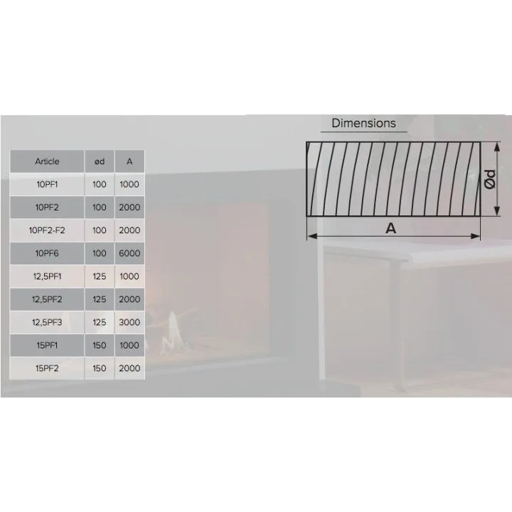 10PF2, Flexibler PVC-Luftkanal D 2m Durchmesser 100