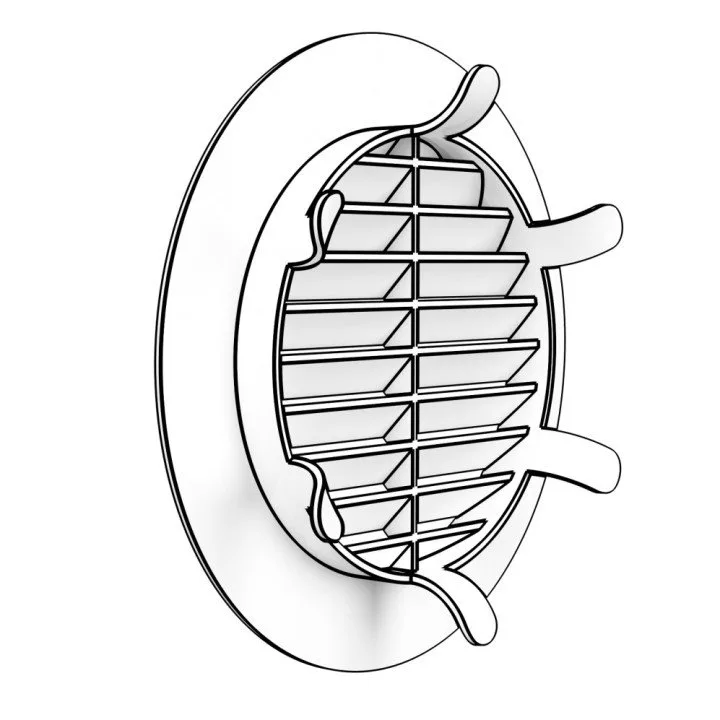 Rundes Lüftungsgitter D125 mit Flansch D88 10RKL - Akvavent