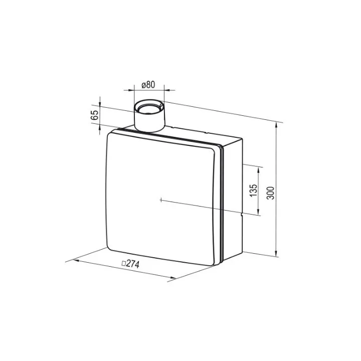 Leiser Radialventilator mit Feuchtigkeitssensor SIKU VNV 1B H für Lüftungssysteme