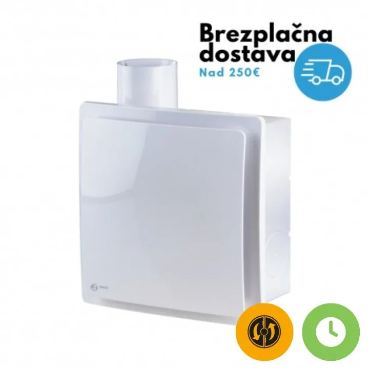 Leiser Radialventilator mit Zeitschalter und Schalter SIKU VNV 1B KV TR für Lüftungssysteme