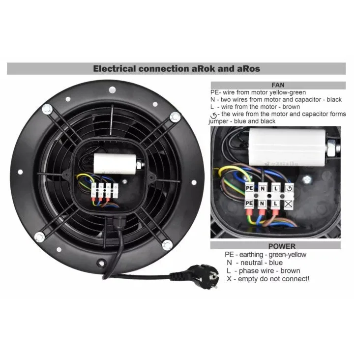 Hochleistungs-Wand-Industrie-Axialventilator 550 mm