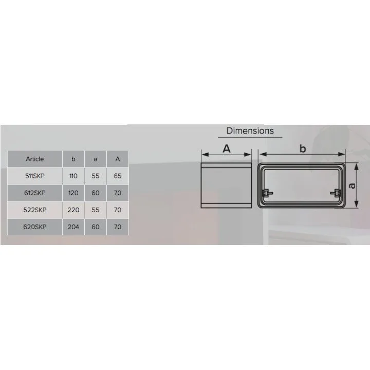 Rohrverbinder für Rohr 220x90 mm ohne Klappe | 922SKP