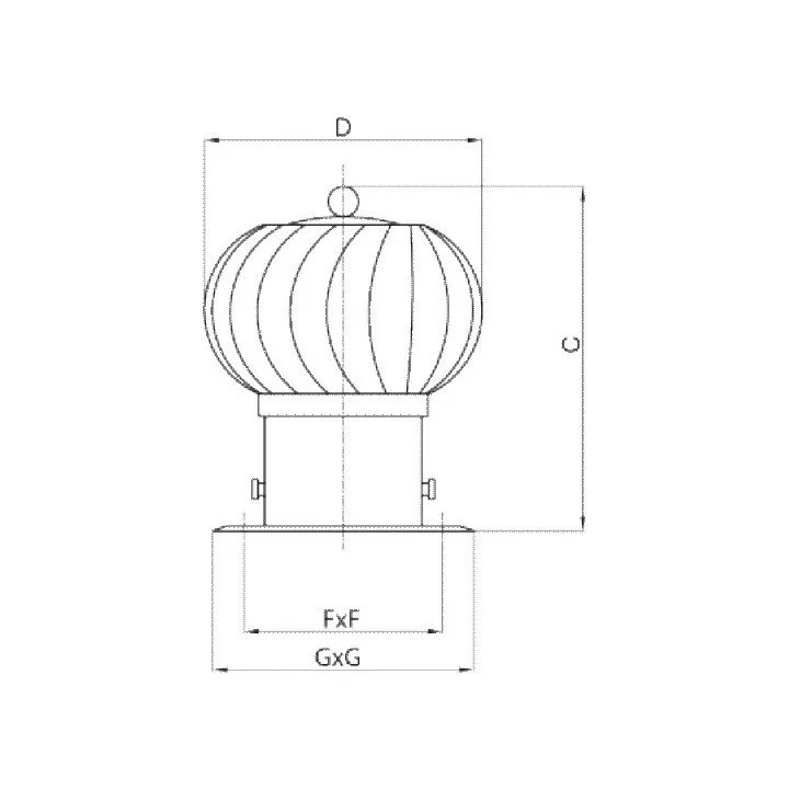 Drehbare Schornsteinhaube fi 300 Aluminium | Schornsteinhaube