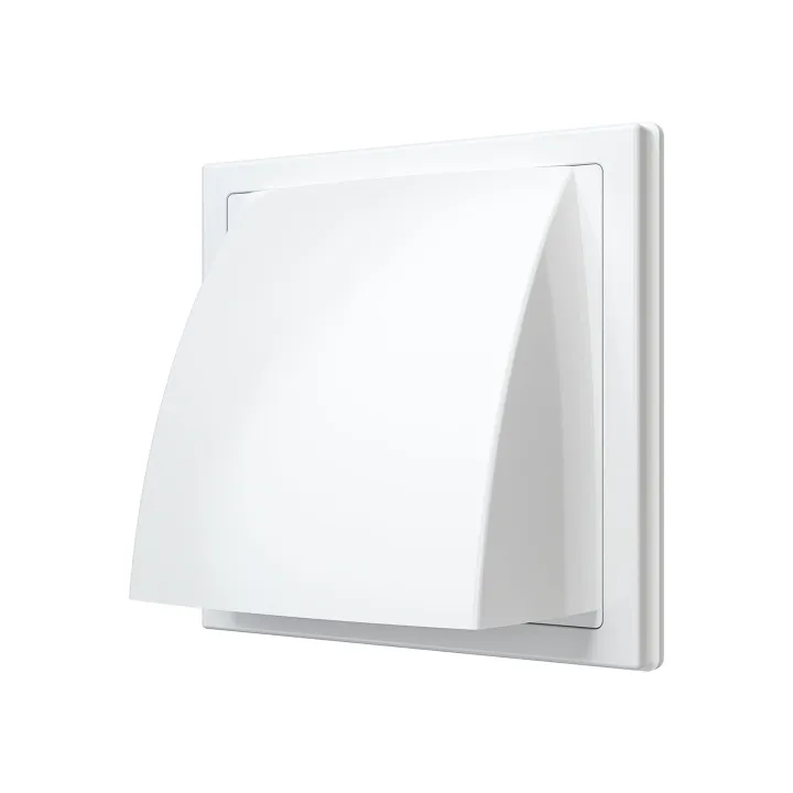 Lüftungsgitter mit Klappe 150x150 und Flansch D100 - Akvavent