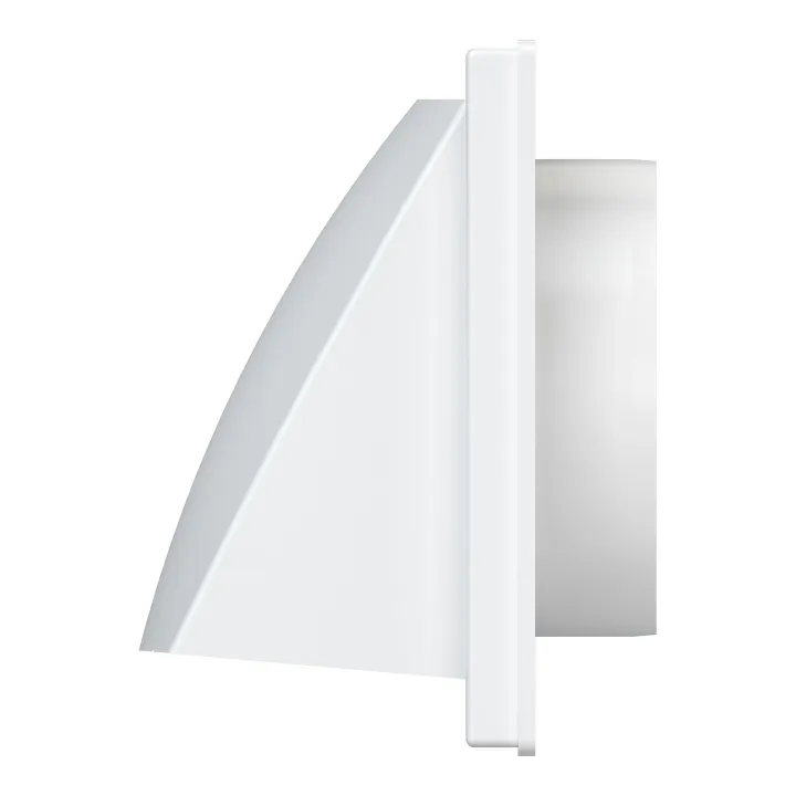Lüftungsgitter mit Klappe 150x150 und Flansch D100 - Akvavent