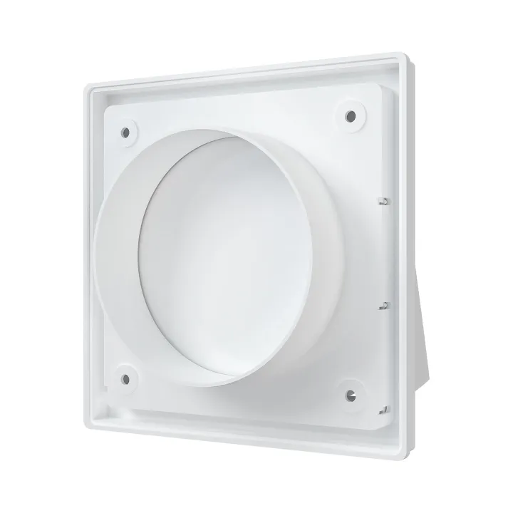 Lüftungsgitter mit Klappe 150x150 und Flansch D100 - Akvavent