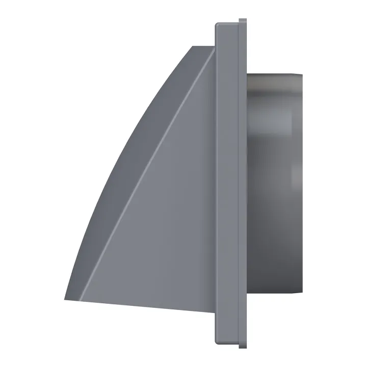 Lüftungsgitter mit Klappe 150x150 und mit Flansch D100 - Akvavent