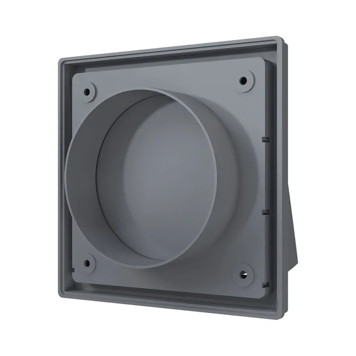 Lüftungsgitter mit Klappe 150x150 und mit Flansch D100 - Akvavent