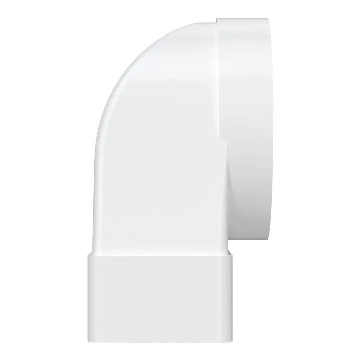 612SK10FP, 90°-Verbinder zwischen rechteckigem Kanal 60x120 und Luftverteiler mit Flansch D100