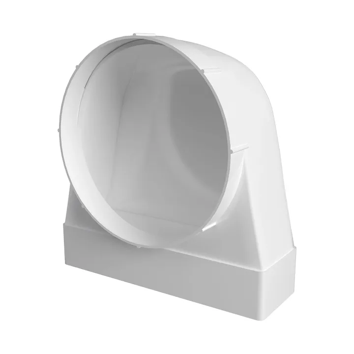 620SK16FP, 90°-Verbinder zwischen rechteckigem Kanal 60x204 und Luftverteiler mit Flansch D160