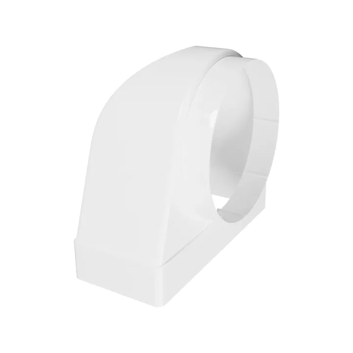 90°-Verbinder zwischen rechteckigem Kanal 220x90 mm und D150 mm Rohr