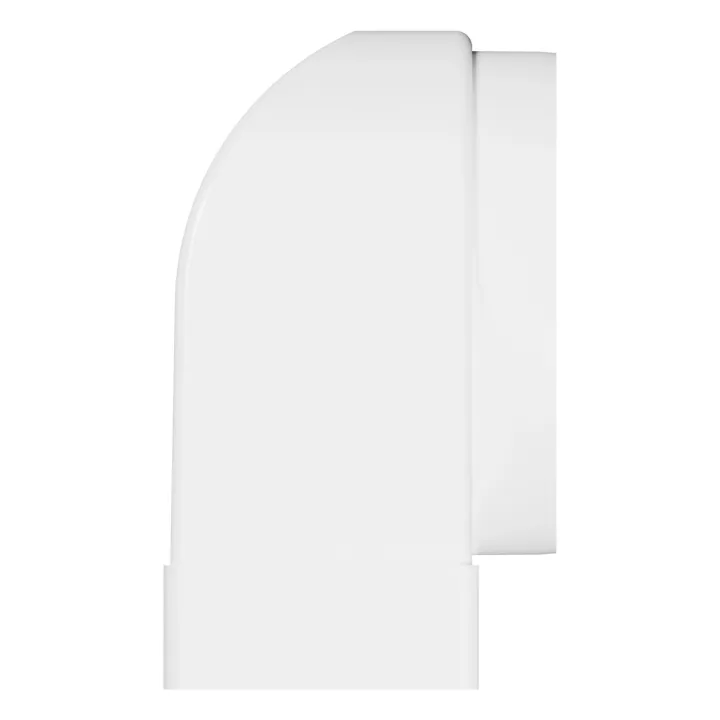 90°-Verbinder zwischen rechteckigem Kanal 220x90 mm und D150 mm Rohr