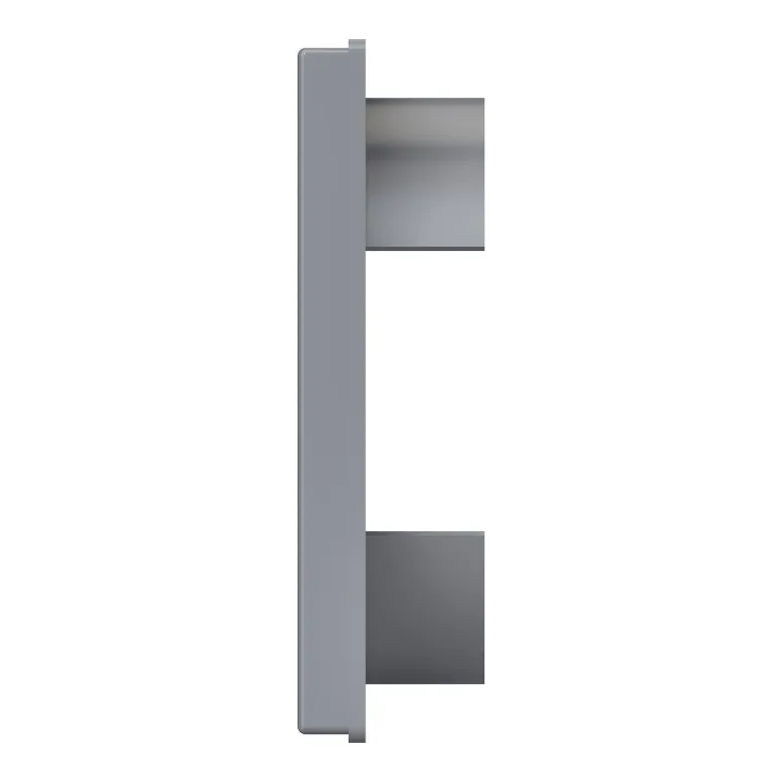 1515K12,5F grau, Abluftgitter mit Schwerkraftklappen 150x150 und Flansch D125, grau(ASA-Kunststoff)