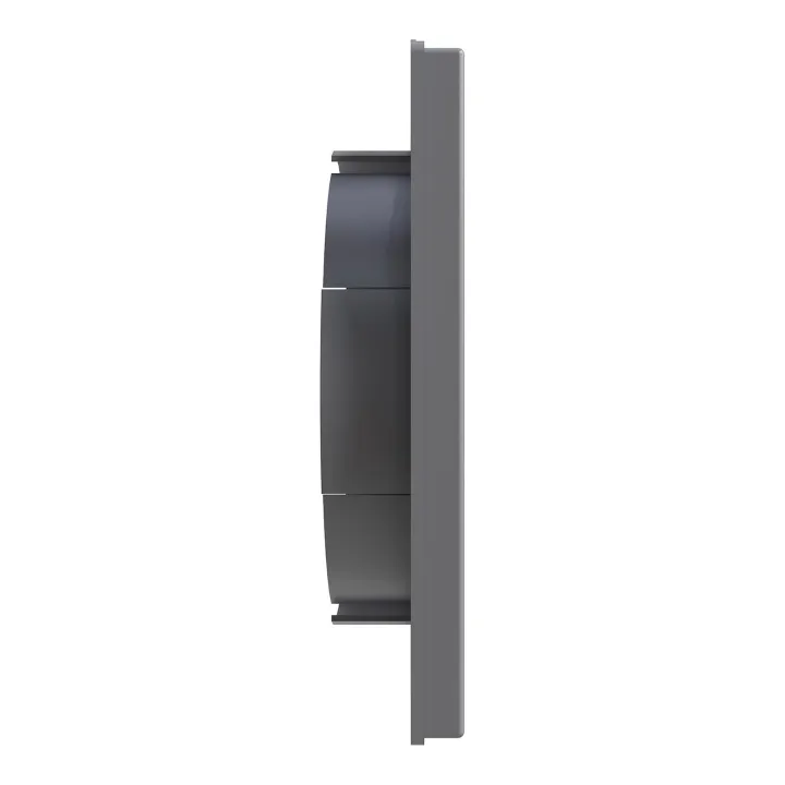 1919K15.16F grau, Abluftgitter mit Schwerkraftklappen 190x190 mit Flansch D160, grau, ASA-Kunststoff