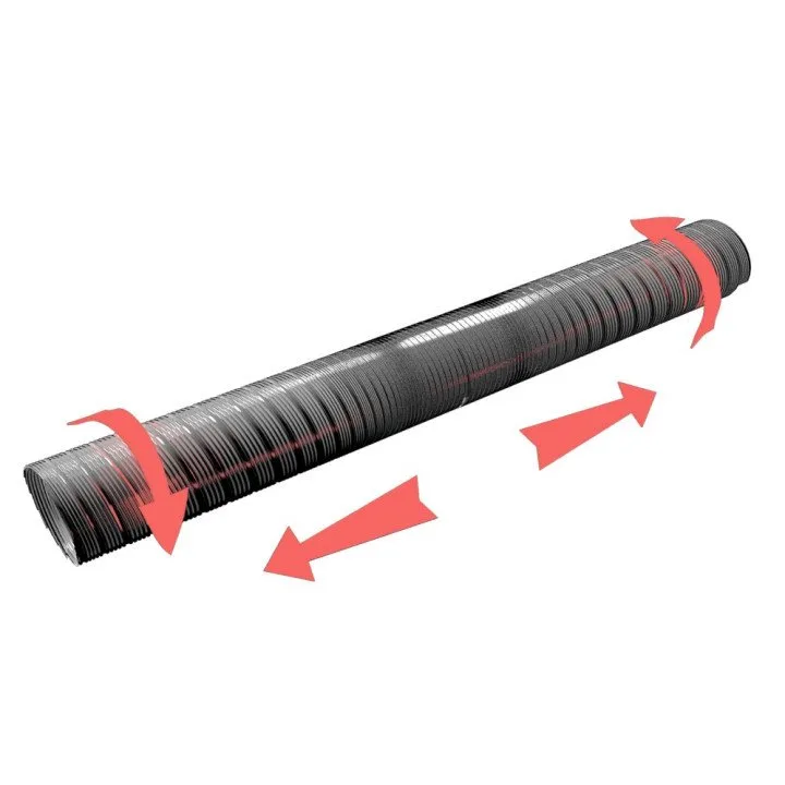 08VA, Aluminium-Flexwellkanal, D bis 3 m, Durchmesser 80 mm
