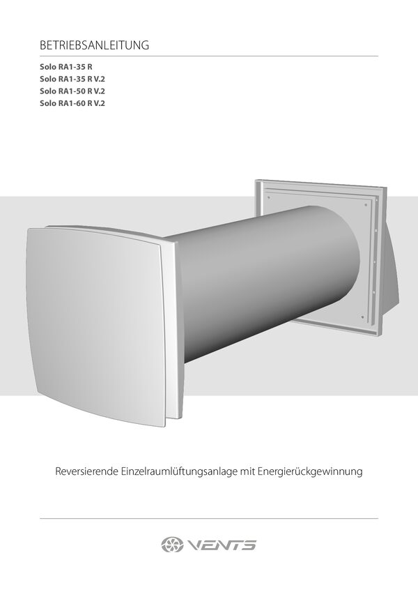 VENTS Solo RA1-35-9 R V.2 - Bedienungsanleitung