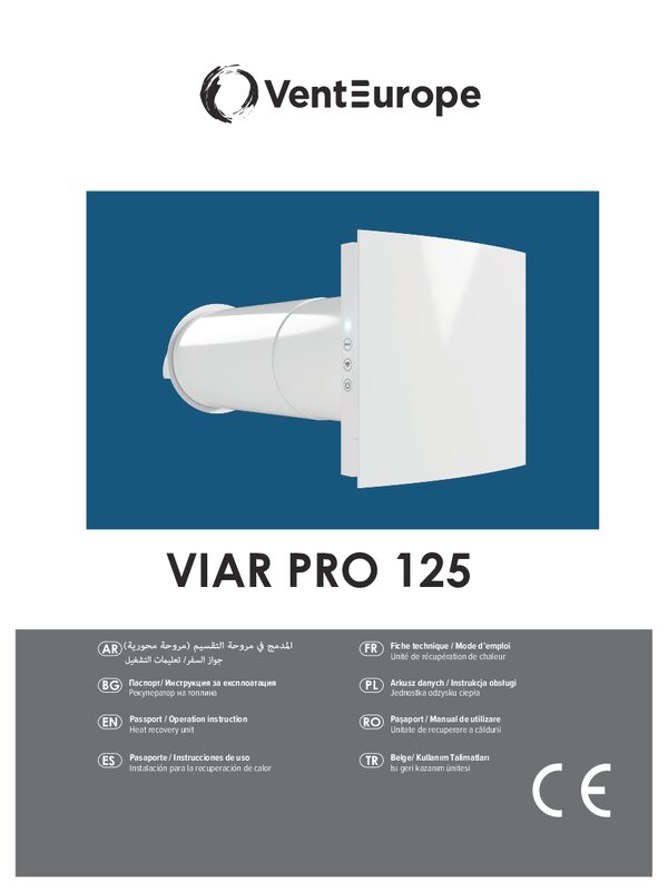 VIAR PRO 125 - Pass / Bedienungsanleitung (mehrsprachig)