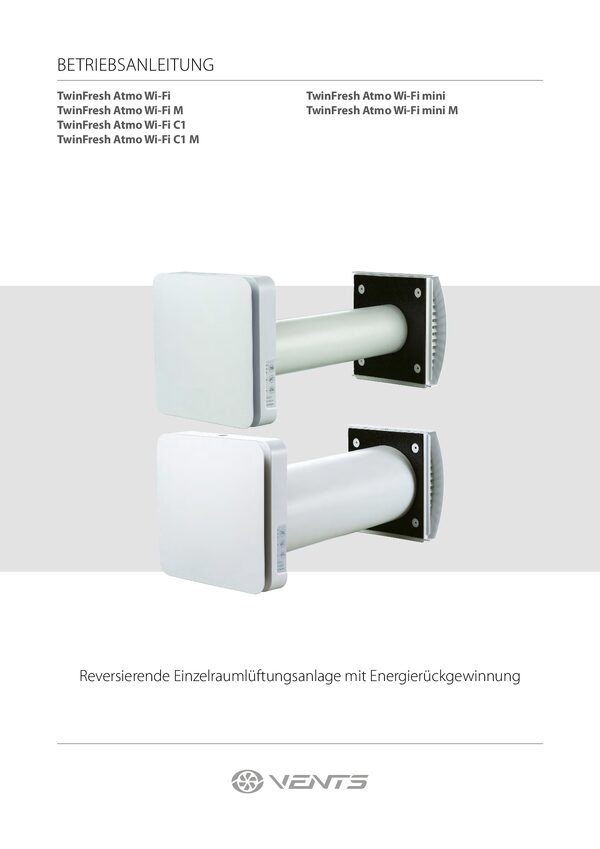 VENTS TwinFresh Atmo Wi-Fi - Bedienungsanleitung