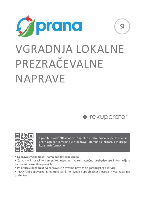 PRANA Lüftungsgeräte – Montageanleitung