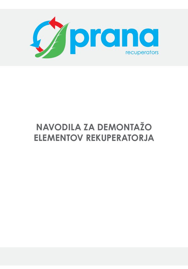 PRANA Lüftungsgeräte – Demontageanleitung