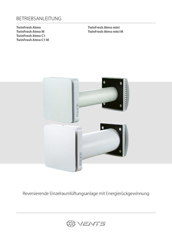 VENTS TwinFresh Atmo - Bedienungsanleitung
